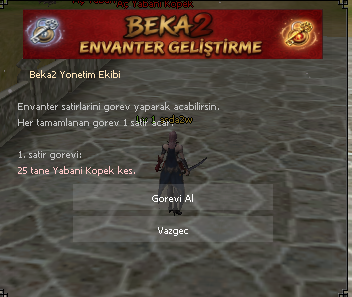 BEKA2 envanter geliştirme görevi