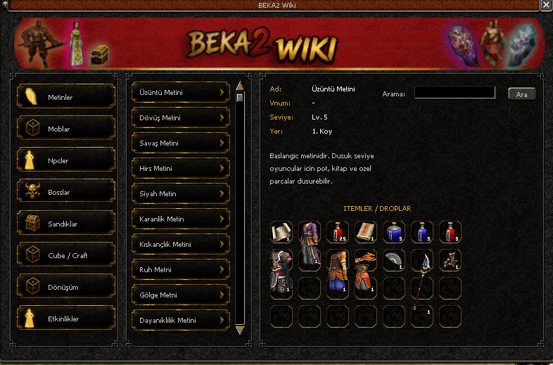 BEKA2 oyun içi wiki